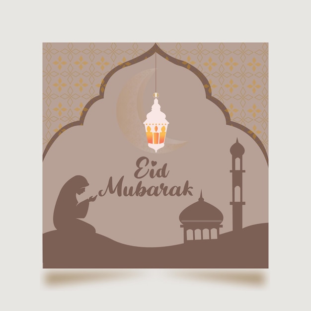 Design de postagem de mídia social de eid mubarak