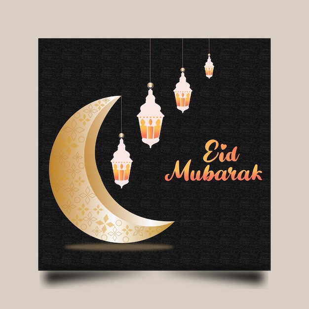 Design de postagem de mídia social de Eid Mubarak