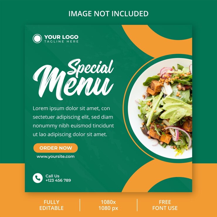 Design de postagem de mídia social de menu especial