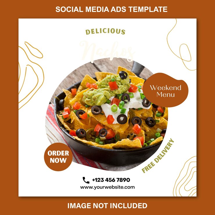 Vetor design de postagem de mídia social de restaurantes de comida
