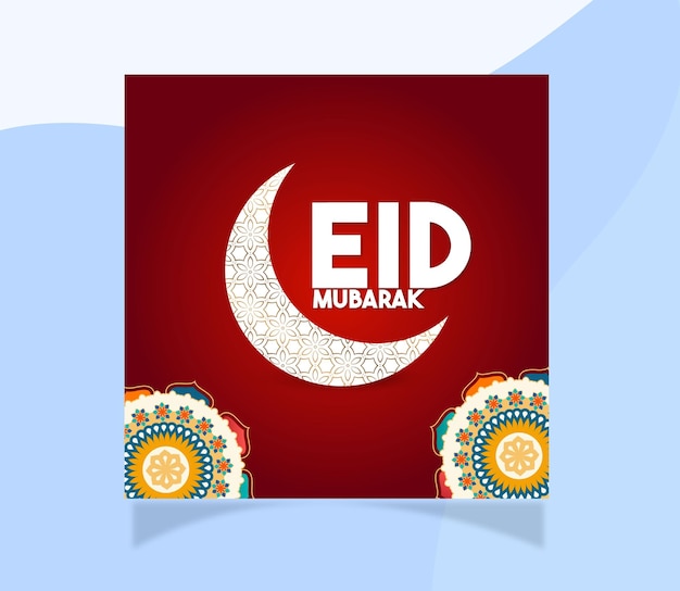Design de postagem de mídia social do instagram de eid mubarak