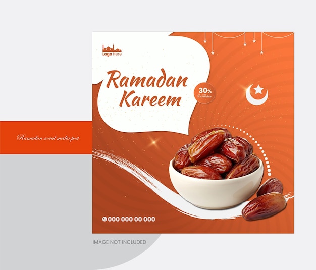 Vetor design de postagem de mídia social do ramadan