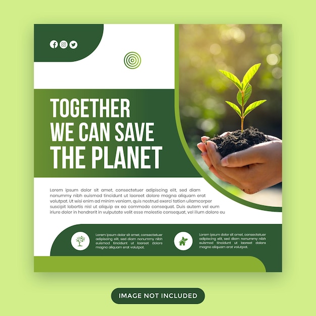 Design de postagem de mídia social gradiente para o dia mundial do meio ambiente