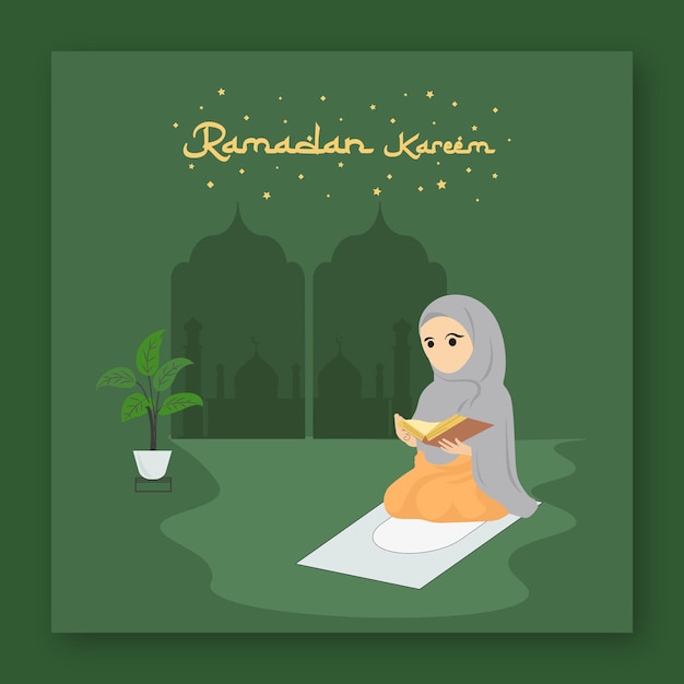 Design de postagem de mídia social islâmica do ramadan kareem