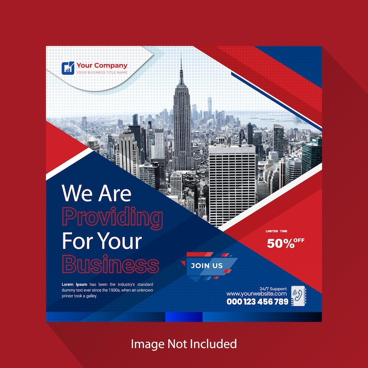 Design de postagem de promoção de negócios e modelo de banner de mídia social corporativa