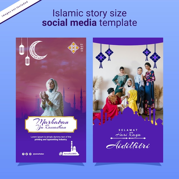 Vetor design de postagem do instagram para o conceito de história do ramadã