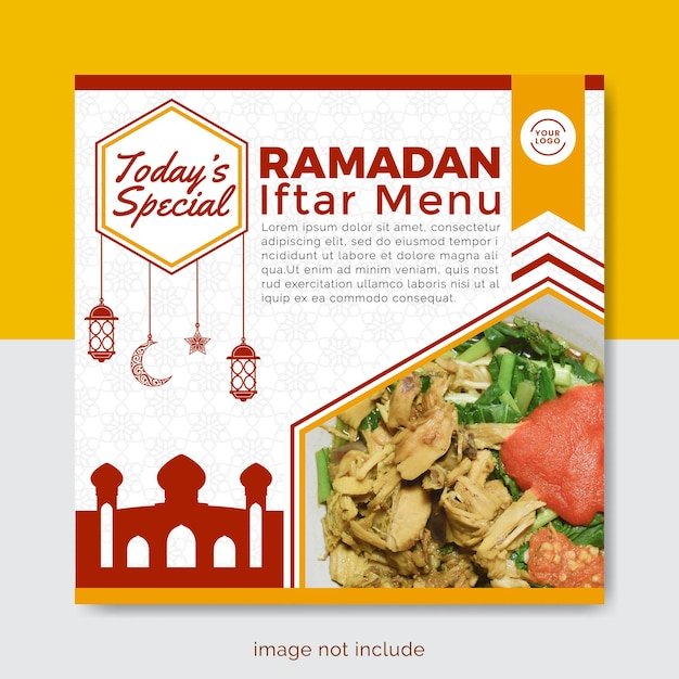 Design de postagem do menu iftar do ramadã