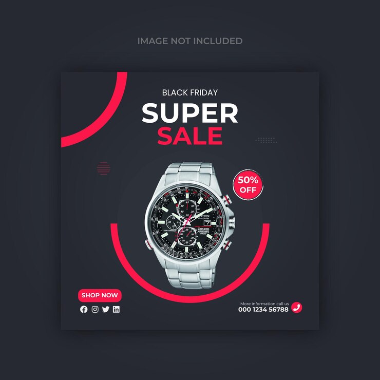 Design de postagens de mídia social da Black Friday