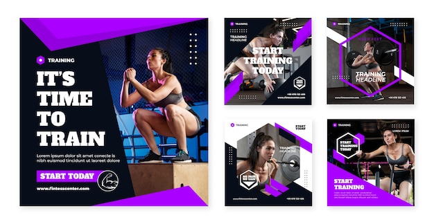 Design de postagens do instagram de personal trainer