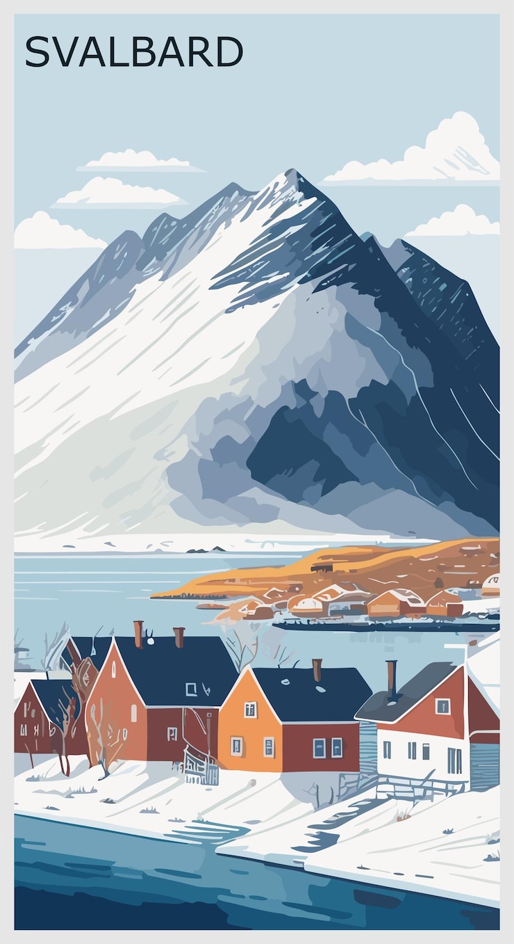 Vetor design de pôster de svalbard