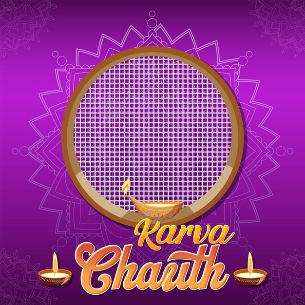Design de Pôster Feliz Karva Chauth