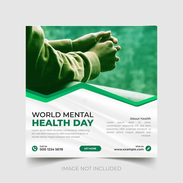 Design de pôster para o dia mundial da saúde mental e modelo de postagem de instagram e mídia social