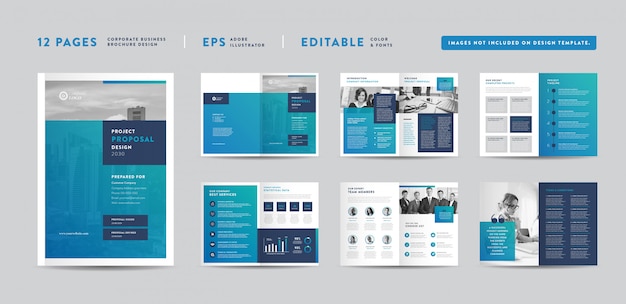 Design de proposta de projeto de negócios corporativos | relatório anual e brochura da empresa | design de livretos e catálogos