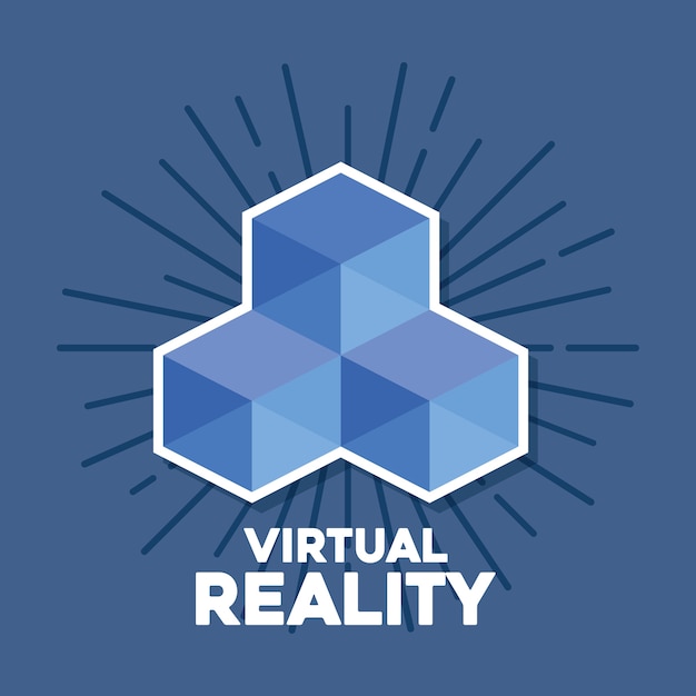 Design de realidade virtual com símbolo do modelo 3d