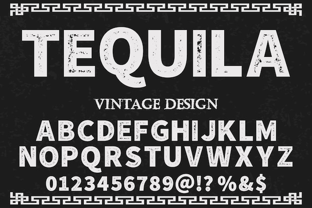 Design de rótulo de fonte vintage tequila