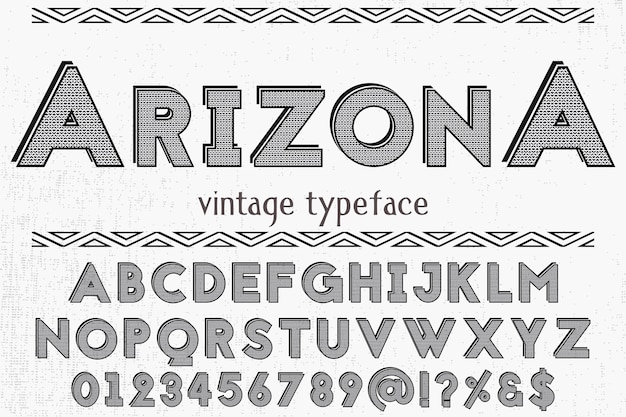 Design de rótulo de tipografia retro arizona