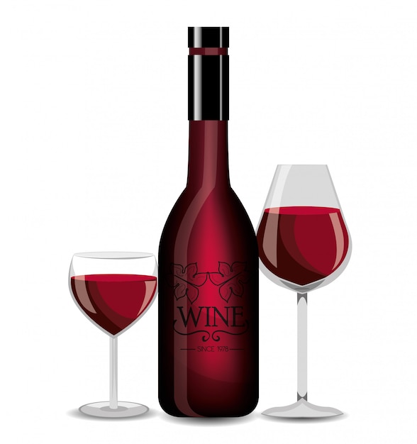 design de rótulo de vinho isolado