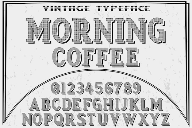 Vetor design de rótulo do alfabeto café da manhã