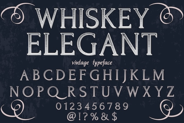 design de rótulo retro fonte whisky elegante