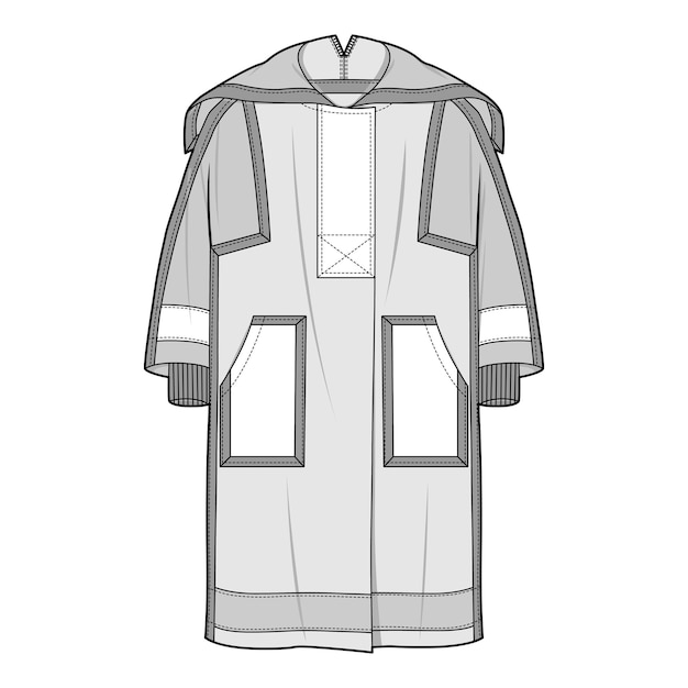 Vetor design de roupas de moda desenho de ilustração de esboço plano