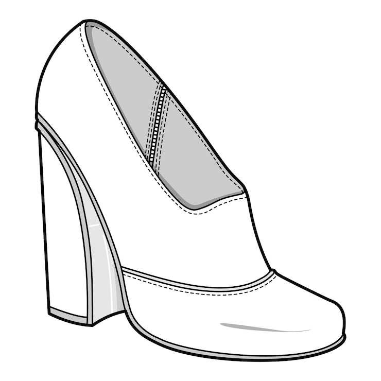 Vetor design de roupas de moda desenho de ilustração de esboço plano