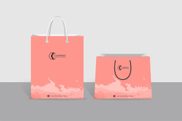 Design de sacola de compras com textura de papel aquarela