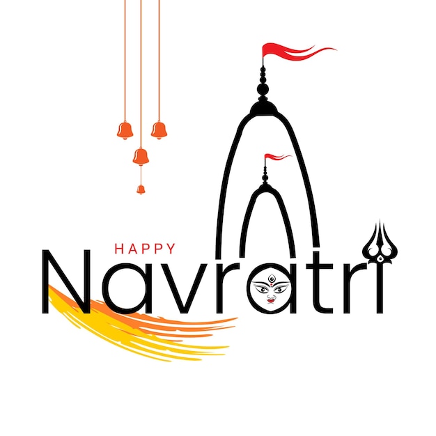 Design de saudação navratri com logotipo de tipografia