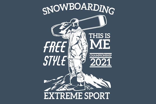 Design de silhueta de esporte radical freestyle de snowboard