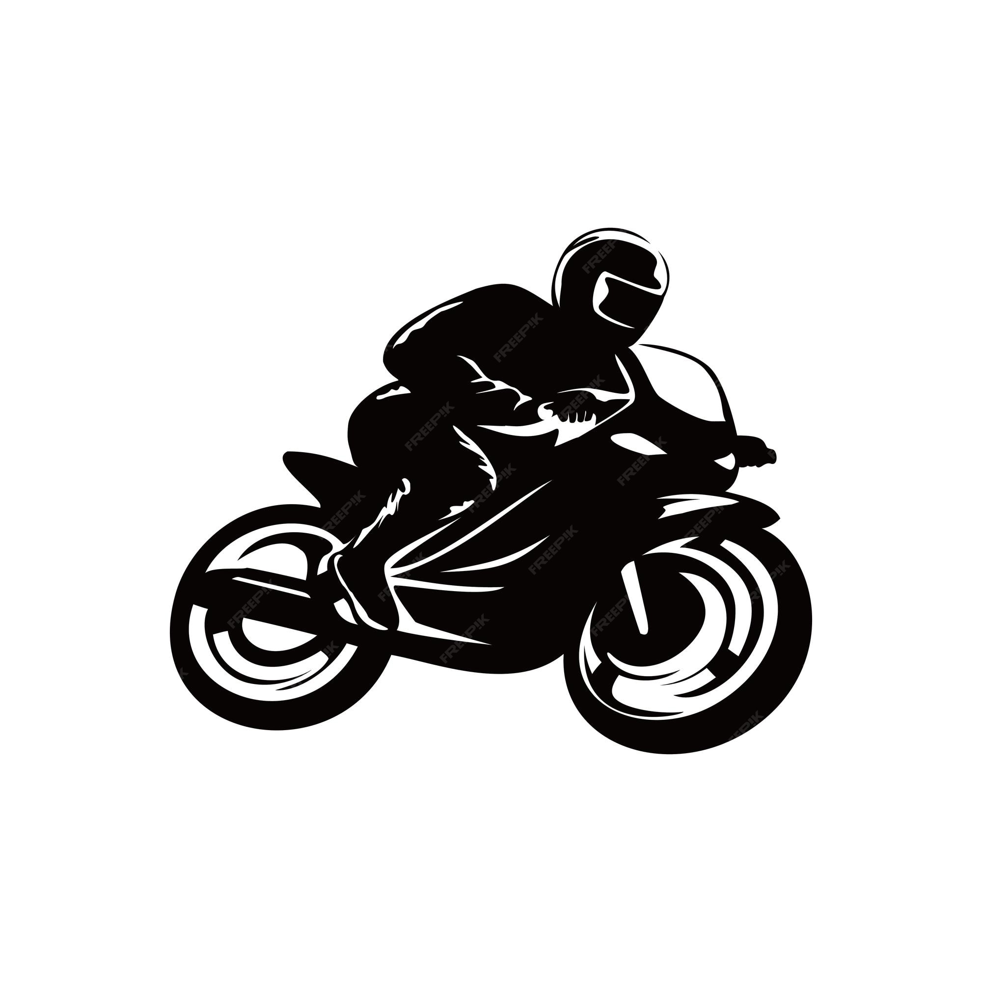 Silhueta do motociclista ilustração do vetor. Ilustração de ciclo