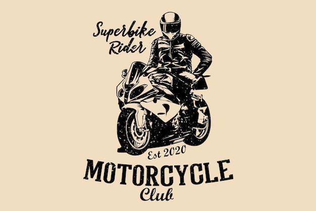 Design de silhueta de motociclista do clube