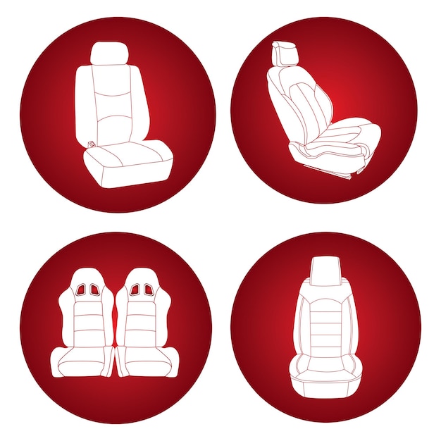 Design de símbolo de ilustração vetorial de ícone de assento de carro