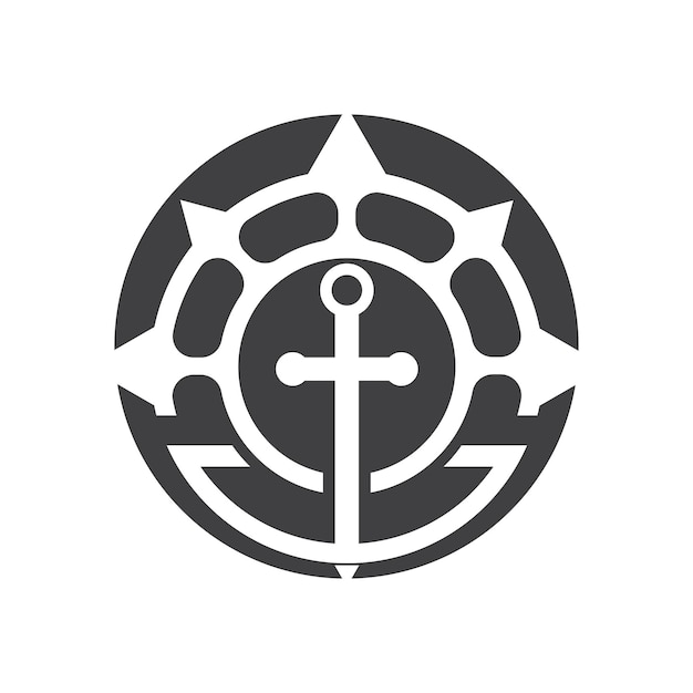 Design de símbolo vetorial modelo de logotipo âncora