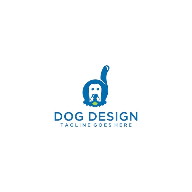 Design de sinal de logotipo criativo de cachorro letra d