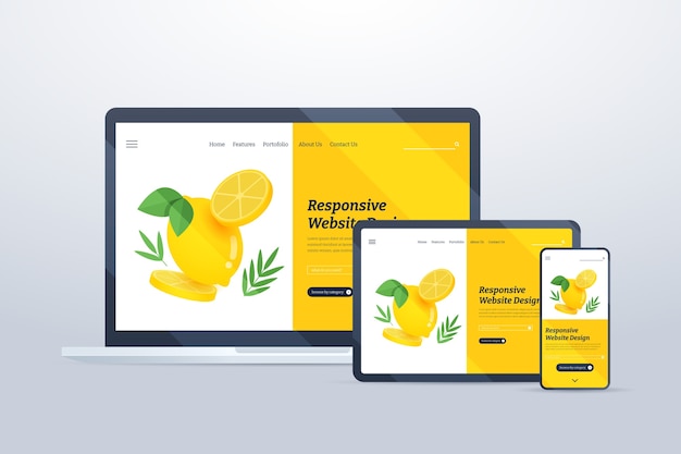 Design de site responsivo gradiente