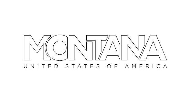 Design de slogan de tipografia montana usa logotipo da américa com letras gráficas da cidade para impressão e web