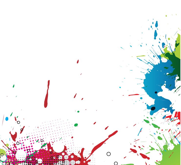 Vetor design de splat de tinta brilhante colorido com uma ilustração vetorial de fundo branco