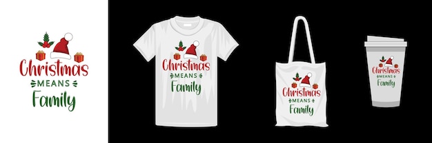 Design de t-shirt com tema de natal. design de tipografia criativa.