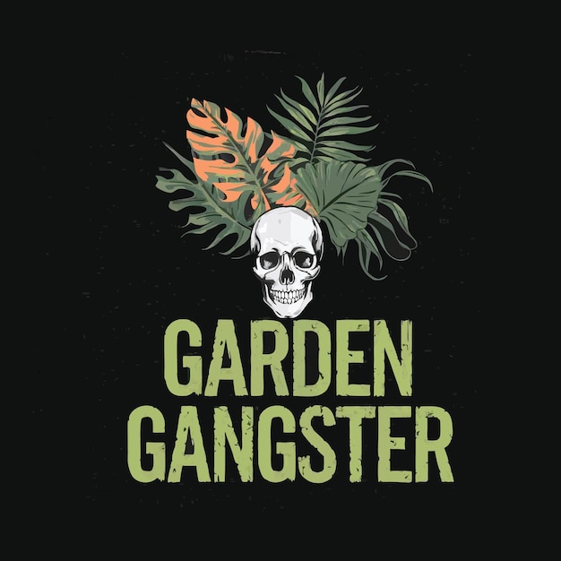 Design de T-Shirt de conceito de gangster de jardim