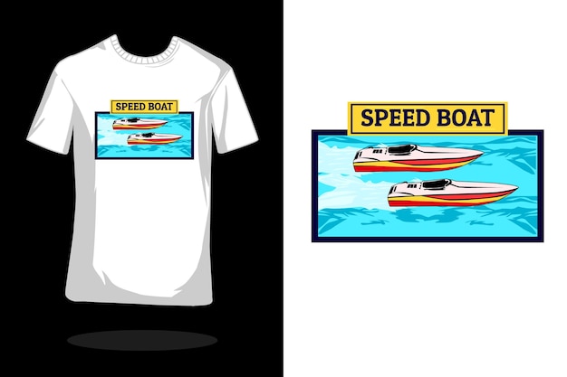 Design de t-shirt de linha de barco rápido