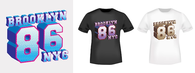 Vetor design de t-shirt do brooklyn 86 nyc