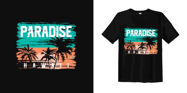 Design de t-shirt do paraíso havaí