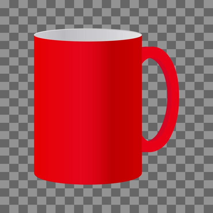 Vetor design de taça vermelha para maquetes de utensílios de cozinha objeto design png
