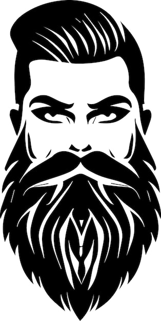 Vetor design de tatuagem de homem de barba