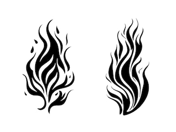Design de tatuagem de silhueta de chama de fogo conceito de design de  logotipo