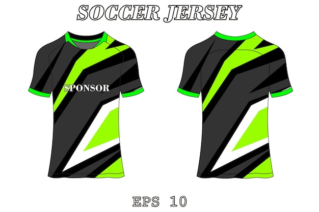 Vetor design de tecido têxtil para camiseta esportiva maquete de camisa de futebol para vista frontal do uniforme do clube de futebol