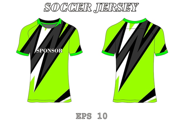 Vetor design de tecido têxtil para camiseta esportiva maquete de camisa de futebol para vista frontal do uniforme do clube de futebol