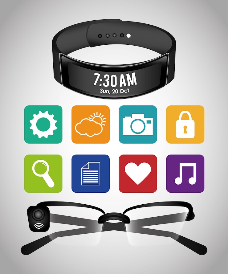 Vetor design de tecnologia wearable