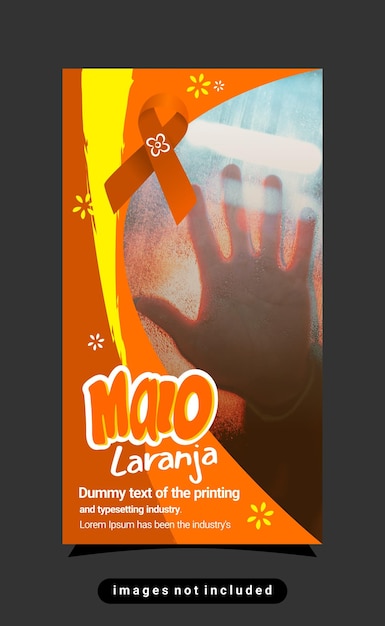 Design de template para banners e mídia digital com tema maio laranja