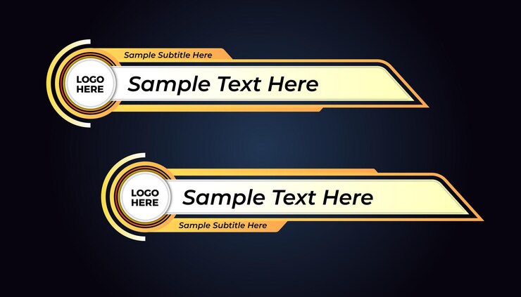 Design de terceiro vetor inferior com vídeo de texto de script de forma amarela Notícias Pacote de terços inferiores