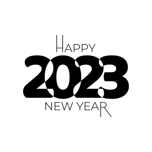 design de texto de feliz ano novo de 2023